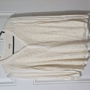 Apt. 9 Ivory Lace Button-Up Blouse